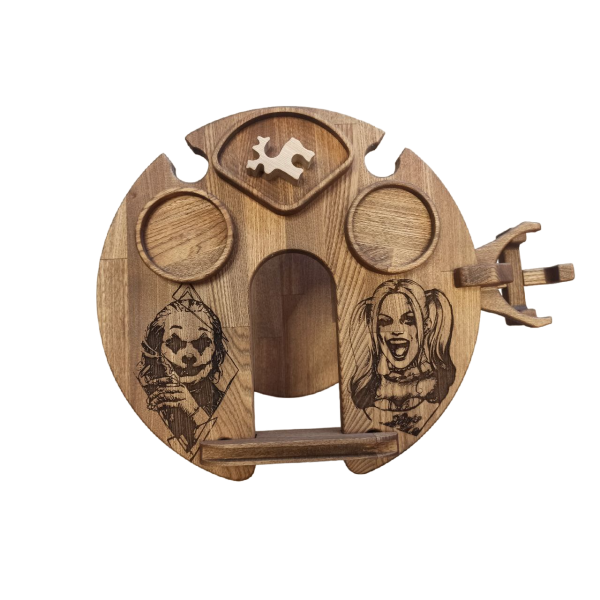 ХукаСтол Люкс (Харли и Джокер) (Коричневый, Бук) для кальяна в Уфе