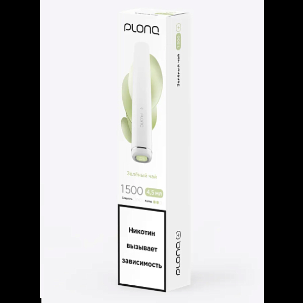 Электронка Plonq Plus 1500 Зеленый Чай 1500 затяжек в Уфе